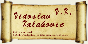 Vidoslav Kalaković vizit kartica